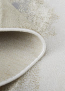 4' X 6' Ivory Tan And Gray Abstract Area Rug
