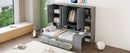 Twin Size Wooden Daybed With Three Drawers, and All-in-One Cabinet, Desk and Shelves, Gray