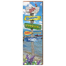 Ocean City Directional Sign Home Decor Art Print on Real Wood