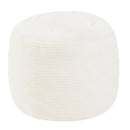 Stuffed Round Pouf Ottoman, 20"x15" Corduroy