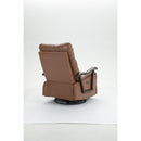 Swivel Rocker Recliner Power Glider Chair with Solid Wood Armrests - Extra Wide Reclining Sofa Chair Upholstered Faux Leather Living Room Single Sofa 350 lbs