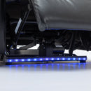 Modern PU Leather Power Recliner with Cooling Cup Holder, Bluetooth Speaker, LED Lights, and Tray Table in Black