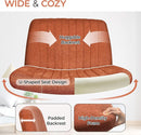Cross Legged Office Desk Chair Brown Fabric Adjustable