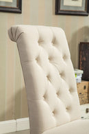 Tan Solid Wood Tufted Parsons Dining Chair Set Of 2