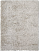 5' X 8' Ivory Shag Power Loom Stain Resistant Area Rug