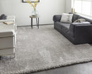 5' X 8' Ivory Shag Power Loom Stain Resistant Area Rug