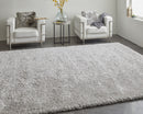 5' X 8' Ivory Shag Power Loom Stain Resistant Area Rug