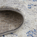 8' X 11' Taupe Gray And Blue Floral Stain Resistant Area Rug