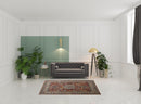 8' X 11' Taupe Gray And Blue Floral Stain Resistant Area Rug