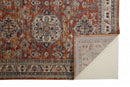 8' X 11' Taupe Gray And Blue Floral Stain Resistant Area Rug