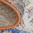 8' X 11' Taupe Gray And Blue Floral Stain Resistant Area Rug