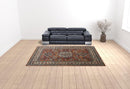 8' X 11' Taupe Gray And Blue Floral Stain Resistant Area Rug
