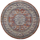 8' X 11' Taupe Gray And Blue Floral Stain Resistant Area Rug
