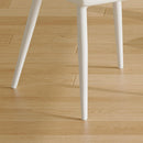 Modern minimalist dining chairs, white PU back and seat cushion, white metal legs, suitable for dining room,living room.Cream-Style dining chairs with a vertical line design on backrest.Six Pieces.