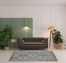 8' X 10' Gray And Black Abstract Power Loom Area Rug