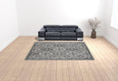 8' X 10' Gray And Black Abstract Power Loom Area Rug