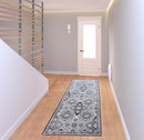 8' X 10' Gray And Black Abstract Power Loom Area Rug