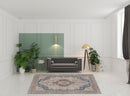 2' X 3' Gray Red And Blue Floral Power Loom Stain Resistant Area Rug