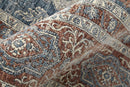 2' X 3' Gray Red And Blue Floral Power Loom Stain Resistant Area Rug