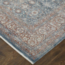 8' X 10' Blue And Red Floral Power Loom Stain Resistant Area Rug