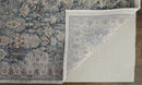 7' X 10' Blue And Ivory Floral Power Loom Stain Resistant Area Rug