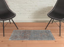 7' X 10' Blue Red And Gray Floral Power Loom Stain Resistant Area Rug
