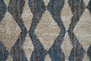8' X 10' Ivory Gray And Blue Chevron Power Loom Stain Resistant Area Rug