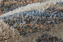 8' X 10' Ivory Gray And Blue Chevron Power Loom Stain Resistant Area Rug