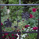 Three Panel Steel Brown Patio Screen Trellis with Flower Pot Holders