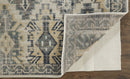 8' X 11' Green Blue And Ivory Abstract Power Loom Distressed Stain Resistant Area Rug