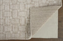 8' X 10' White And Silver Striped Hand Woven Area Rug