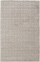 8' X 10' White And Silver Striped Hand Woven Area Rug