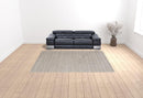 8' X 10' White And Silver Striped Hand Woven Area Rug