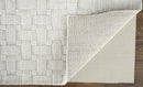 8' X 10' White And Silver Striped Hand Woven Area Rug