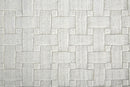 8' X 10' White And Silver Striped Hand Woven Area Rug