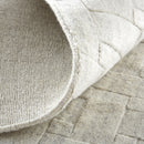 8' X 10' White And Silver Striped Hand Woven Area Rug