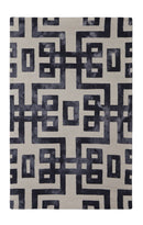 8' X 11' Ivory And Black Wool Tufted Handmade Area Rug