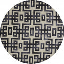8' X 11' Ivory And Black Wool Tufted Handmade Area Rug