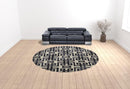 8' X 11' Ivory And Black Wool Tufted Handmade Area Rug
