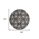 8' X 11' Ivory And Black Wool Tufted Handmade Area Rug