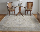 9' X 12' Tan Ivory And Gray Power Loom Area Rug
