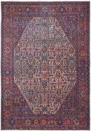 10' X 14' Ivory and Blue Floral Power Loom Area Rug