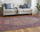 10' X 14' Ivory and Blue Floral Power Loom Area Rug
