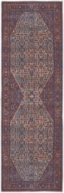 10' X 14' Ivory and Blue Floral Power Loom Area Rug