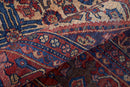 10' X 14' Ivory and Blue Floral Power Loom Area Rug