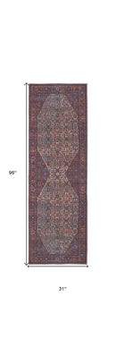 10' X 14' Ivory and Blue Floral Power Loom Area Rug
