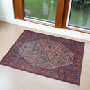 10' X 14' Ivory and Blue Floral Power Loom Area Rug