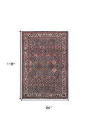 10' X 14' Ivory and Blue Floral Power Loom Area Rug