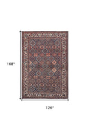 10' X 14' Ivory and Blue Floral Power Loom Area Rug