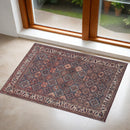 10' X 14' Ivory and Blue Floral Power Loom Area Rug